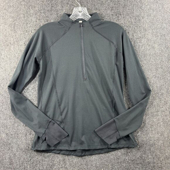 Under Armour Shirt Women's Small Black Half Zip Pullover Stretch Long Sleeve Run - Picture 1 of 6